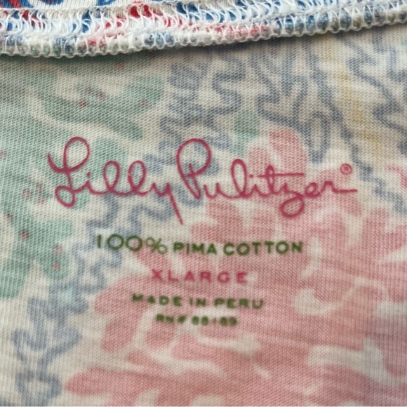 Lily Pulitzer Erin 3/4 sleeve V-neck dress sea coral reef XL - Picture 3 of 3